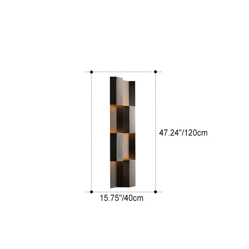 Modern Waterproof Stainless Steel Rectangular LED Wall