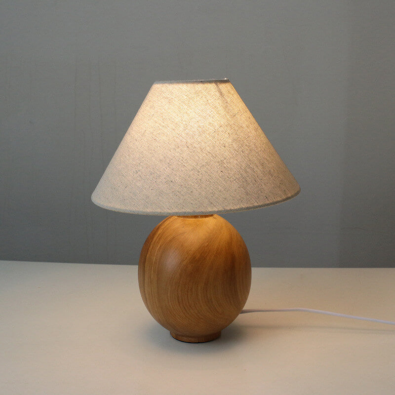 Vintage Japanese Wabi-Sabi Solid Wood Table Lamp - 1-Light