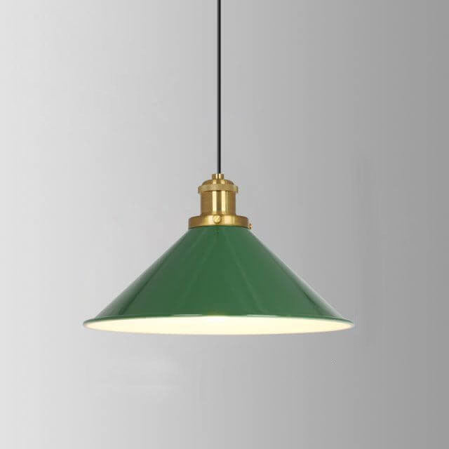 Vintage Green Iron Cone Pendant Light