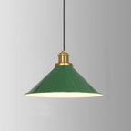 Vintage Green Iron Cone Pendant Light