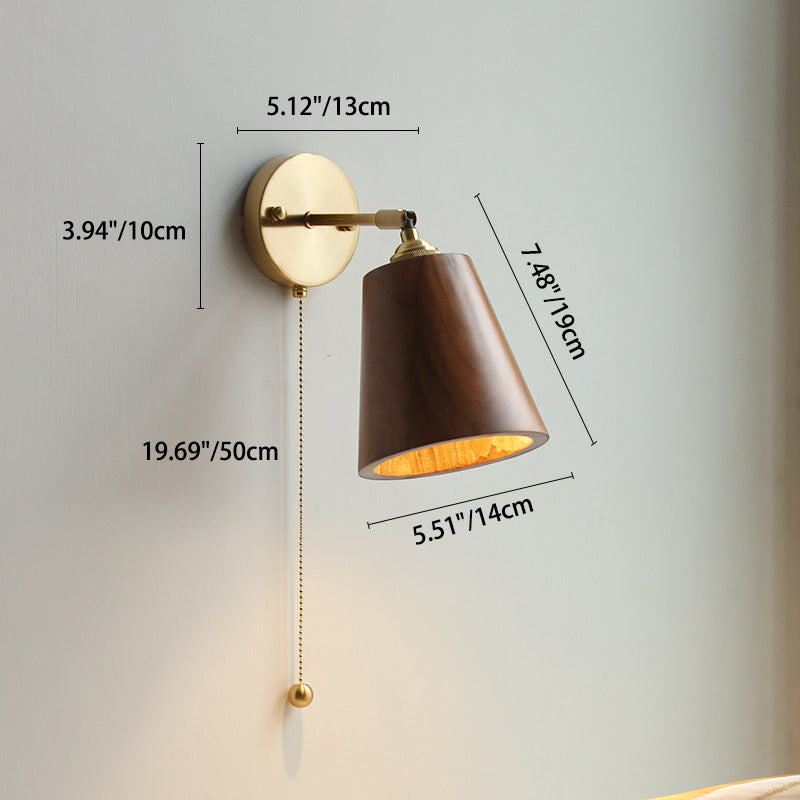Scandinavian Copper & Wood 1-Light Sconce