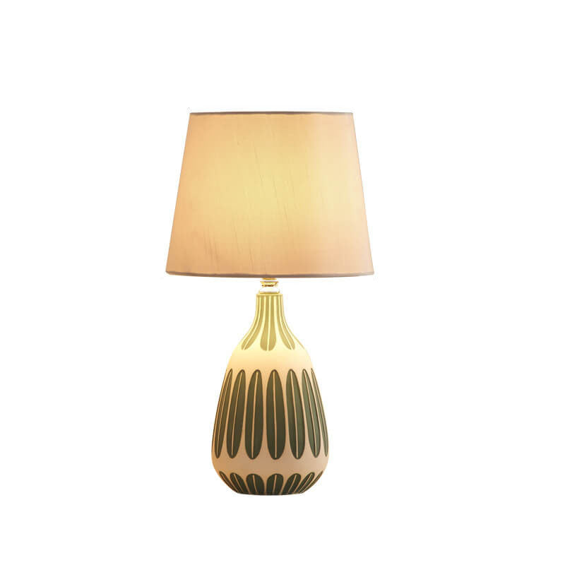 Nordic Vertical Pattern Ceramic Table Lamp - 1 Light