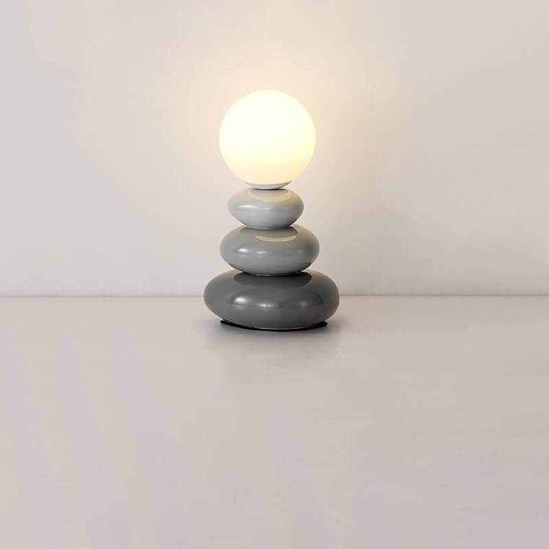 Contemporary Pebble Ceramic USB LED Table Lamp