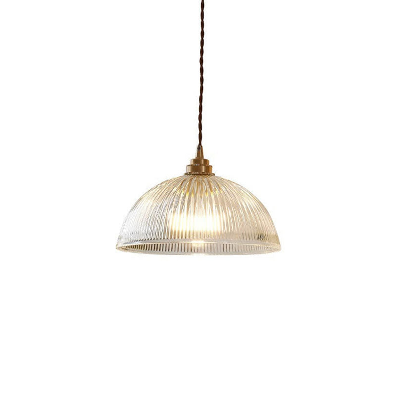 Elegant Clear Glass Dome Pendant Light with Fixture