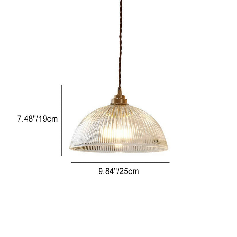 Elegant Clear Glass Dome Pendant Light with Fixture
