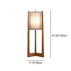 Minimalist Solid Wood Fabric Floor Lamp - Japanese Design, 1-Light