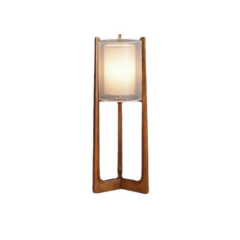 Minimalist Solid Wood Fabric Floor Lamp - Japanese Design, 1-Light