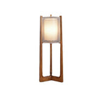 Minimalist Solid Wood Fabric Floor Lamp - Japanese Design, 1-Light
