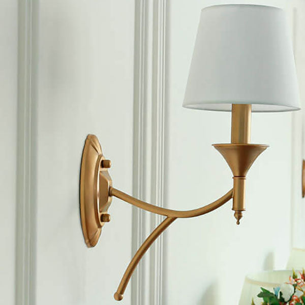 Iron & Fabric Mushroom Wall Sconce