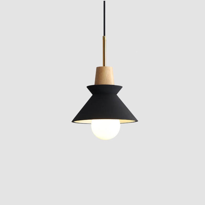 Nordic Minimalist Macaron Wood and Cement Pendant Light - 1 Light