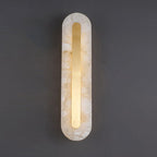 Premium Brass and Marble Oval LED Wall Sconce
