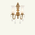 French Crystal Brass Wall Sconce