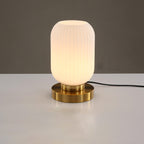 Premium Nordic Striped Oval Glass Table Lamp - 1 Light