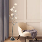 Rustic 6-Light Floor Lamp with Aluminum Weaving Balls and Tree Branch Design