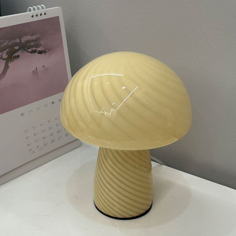 Contemporary Minimalist Glass Mushroom Table Lamp - 1 Light