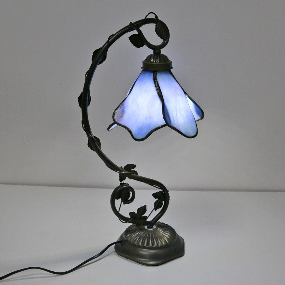 Premium Tiffany-Inspired Flower Petal Resin Stained Glass Table Lamp