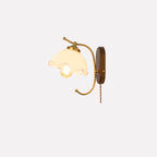 Vintage French Cream Glass Petal Wall Sconce Lamp