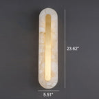 Premium Brass and Marble Oval LED Wall Sconce
