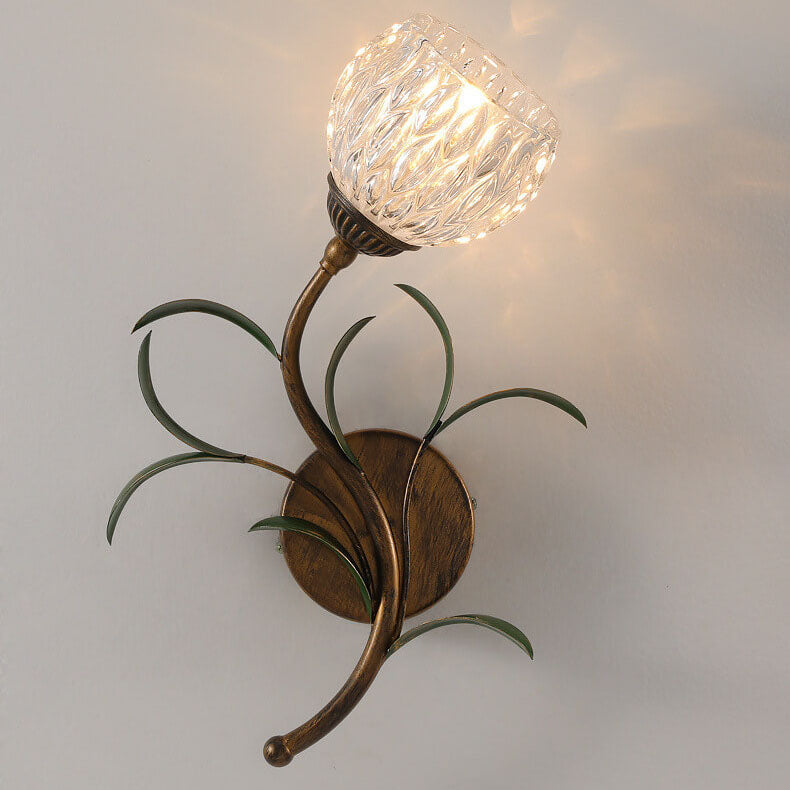 Glass Flower Wall Sconce