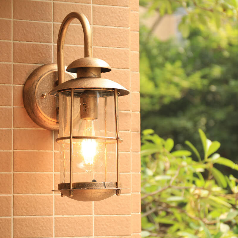 Industrial Iron & Glass Outdoor Sconce