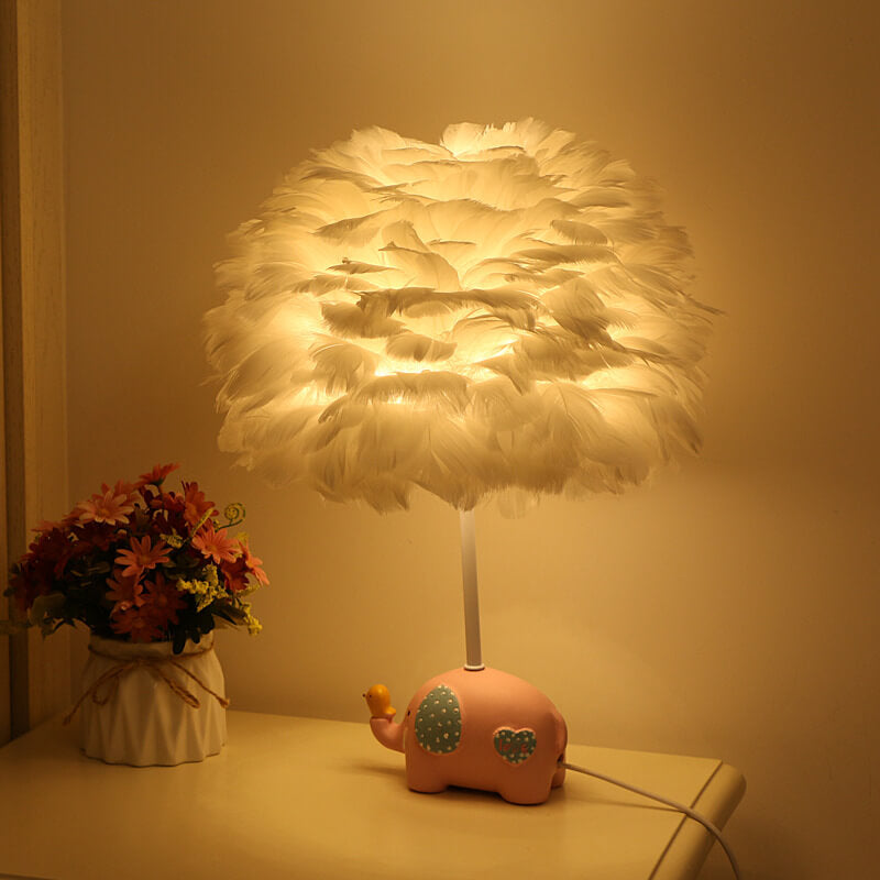 Children's Unicorn Feather Table Lamp - 1-Light Modern Design
