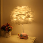 Children's Unicorn Feather Table Lamp - 1-Light Modern Design