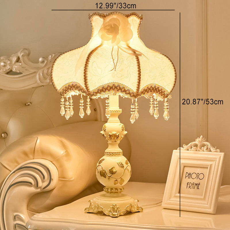 Elegant European Resin Table Lamp - 1-Light Design for Bedroom