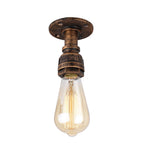 Steampunk Iron and Glass 1-Light Flush Mount Ceiling Light