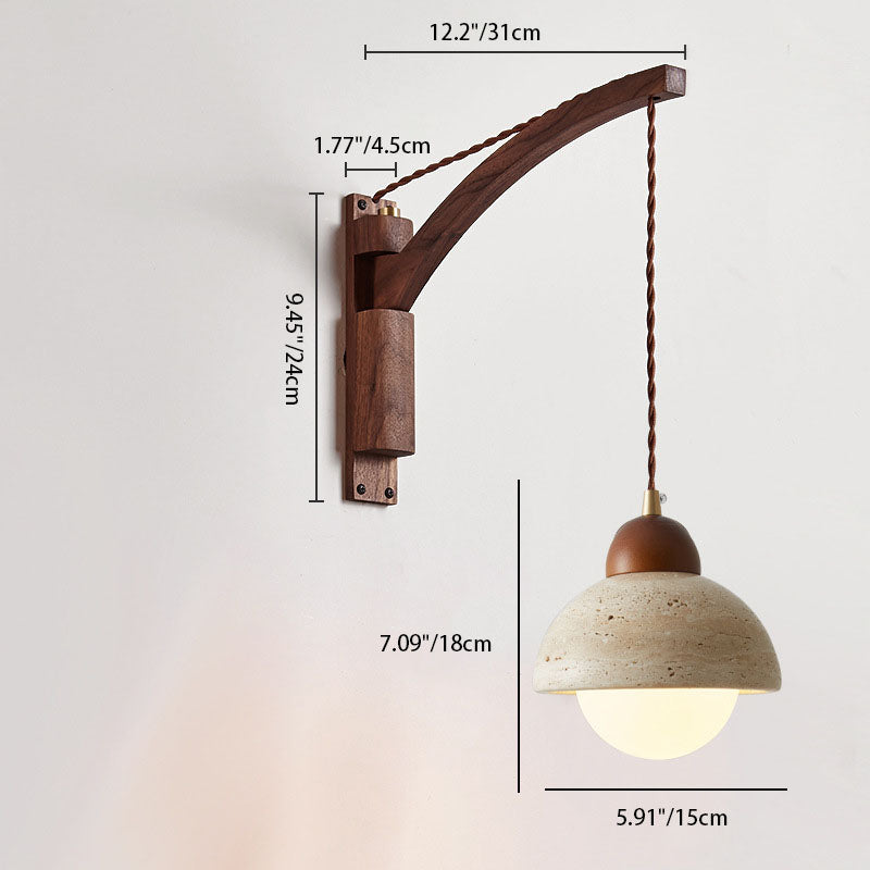 Premium Wabi-Sabi Solid Wood & Glass Wall Sconce Lamp
