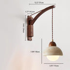 Premium Wabi-Sabi Solid Wood & Glass Wall Sconce Lamp