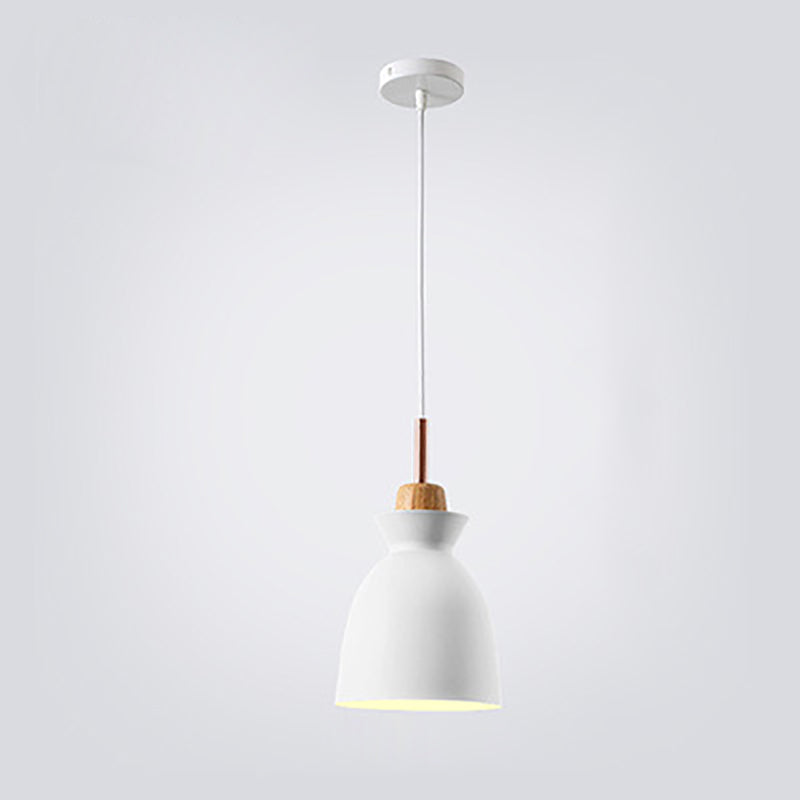 Oak & Iron Cone Pendant Light