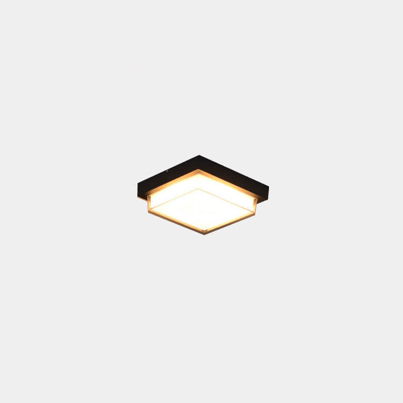 Contemporary Square Aluminum LED Flush Mount Ceiling Light for Outdoor Use