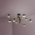 Elegant Black and Gold Semi-Flush Mount Light - 4 to 8 Bulb Design