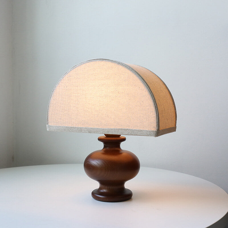 Vintage Japanese Wabi-Sabi Solid Wood Table Lamp - 1-Light