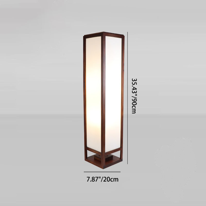 Premium Rectangular Parchment Wood Floor Lamp - 1-Light Design for Entertainment Spaces