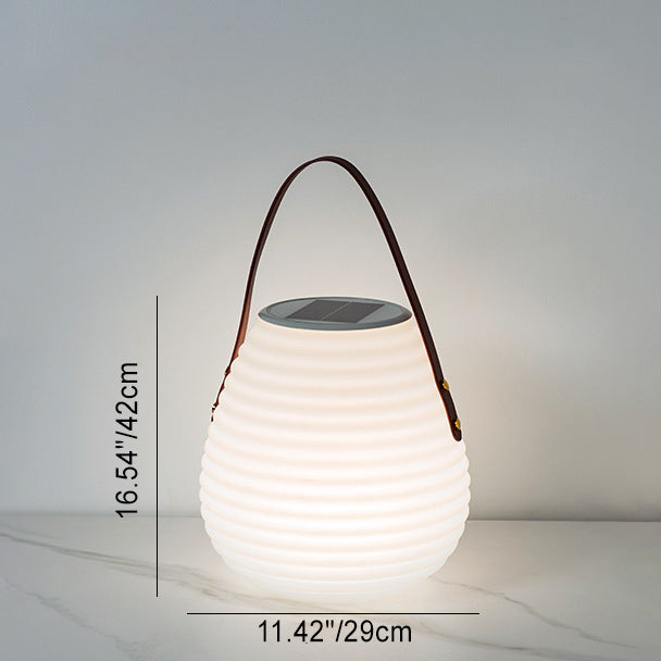 Premium Solar Waterproof Leather Cylinder Lantern