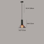 Industrial Tapered Cement Pendant Light - 1-Light Fixture for Living Room