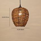 Vintage Rattan Dome Pendant Light - 1-Light Fixture