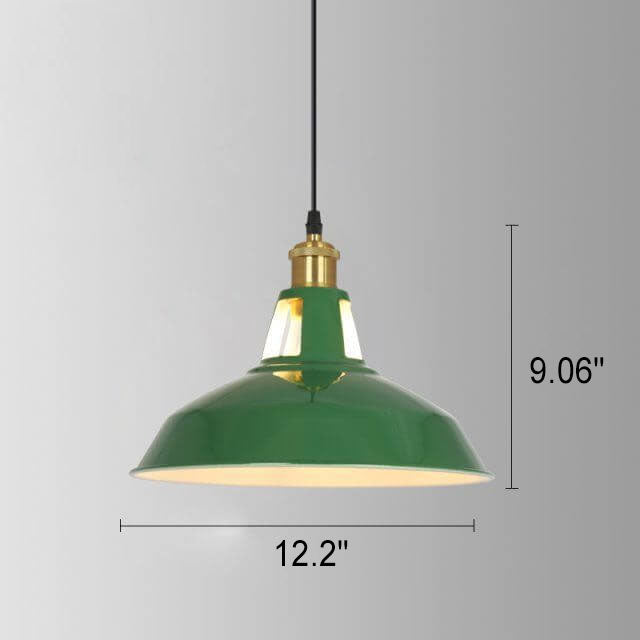 Vintage Green Iron Cone Pendant Light