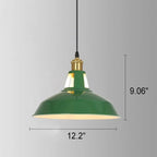 Vintage Green Iron Cone Pendant Light