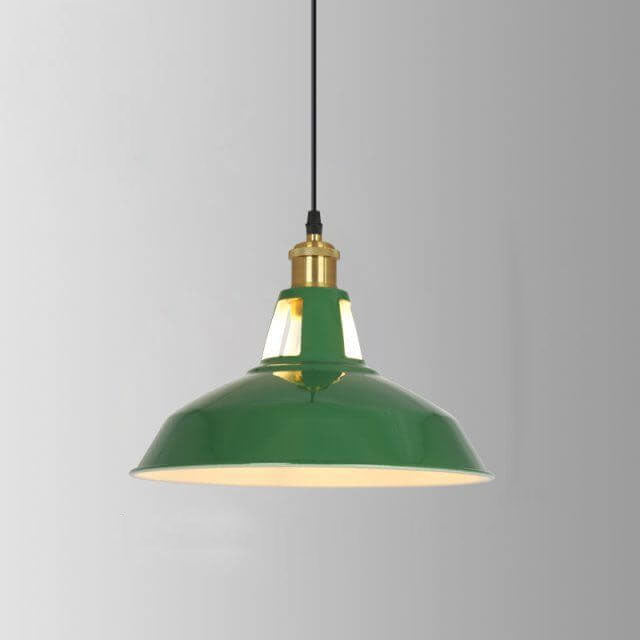 Vintage Green Iron Cone Pendant Light