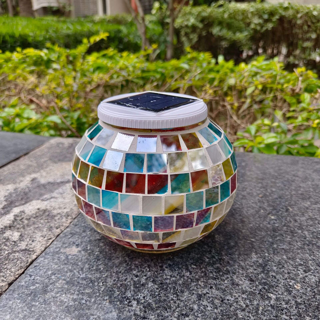 Premium Stained Glass Solar LED Outdoor Garden Light