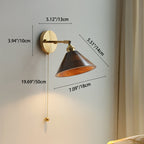 Scandinavian Copper & Wood 1-Light Sconce