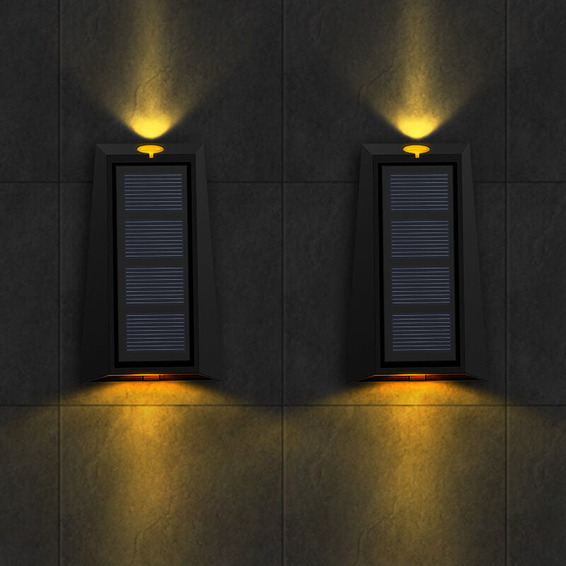 Premium Solar RGB Trapezoid Outdoor LED Wall Sconce Lamp