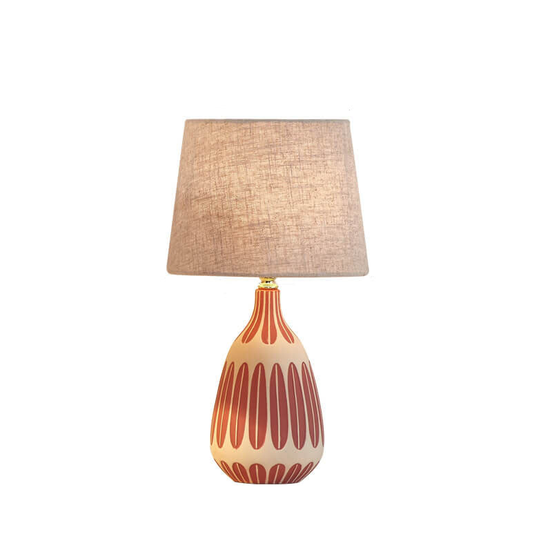Nordic Vertical Pattern Ceramic Table Lamp - 1 Light