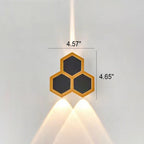 Premium Hexagonal Black and Gold LED Outdoor Wall Sconce