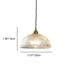 Elegant Clear Glass Dome Pendant Light with Fixture