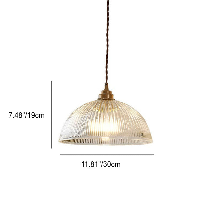 Elegant Clear Glass Dome Pendant Light with Fixture