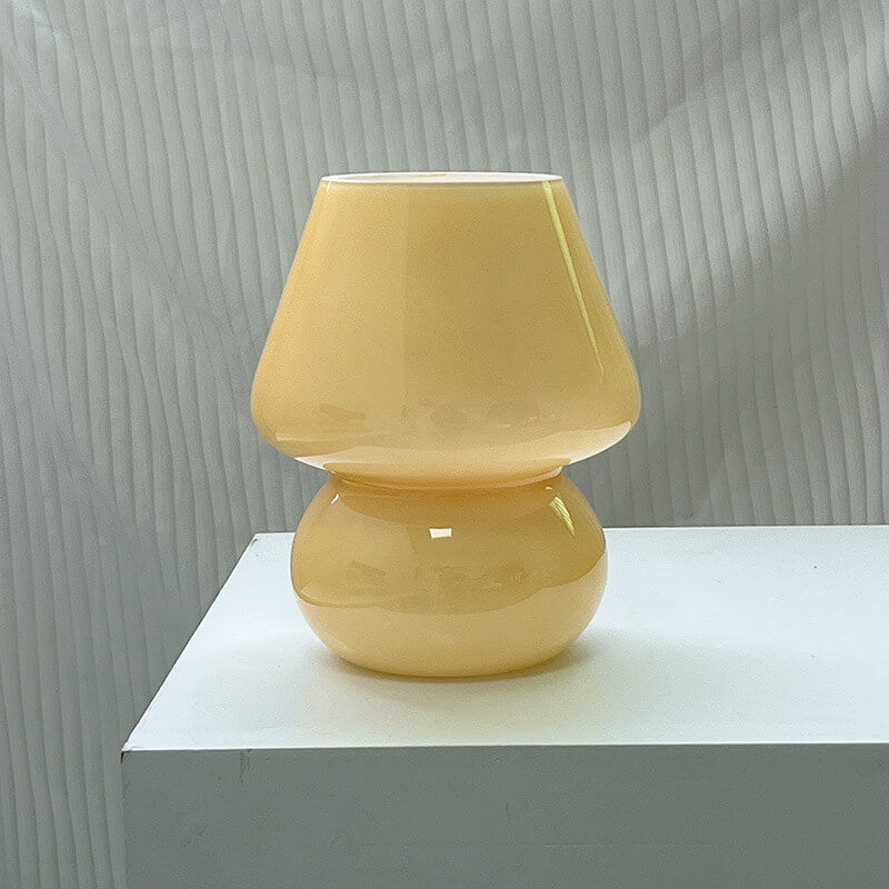 Contemporary Striped Mushroom Glass Table Lamp - 1 Light