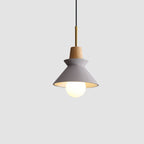 Nordic Minimalist Macaron Wood and Cement Pendant Light